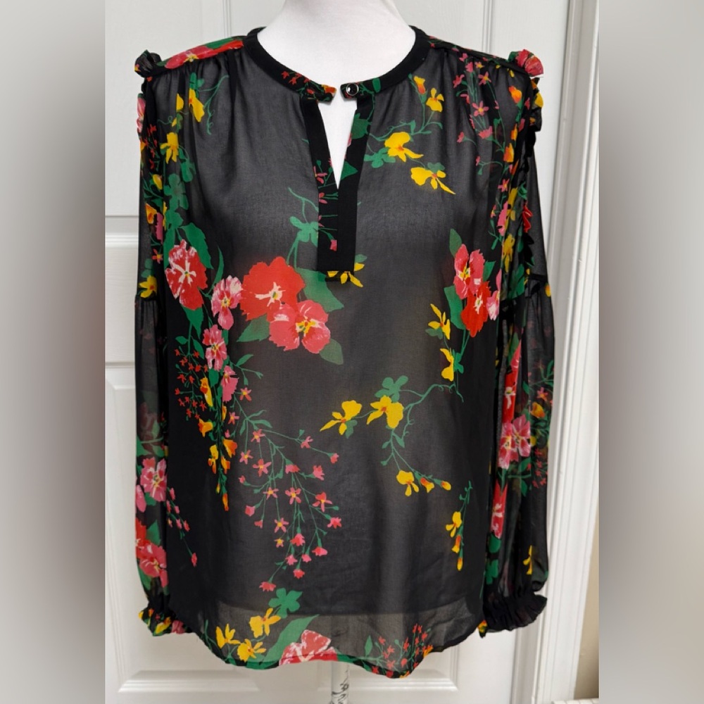 Cabi Floral Long Sleeve Top - Size Medium